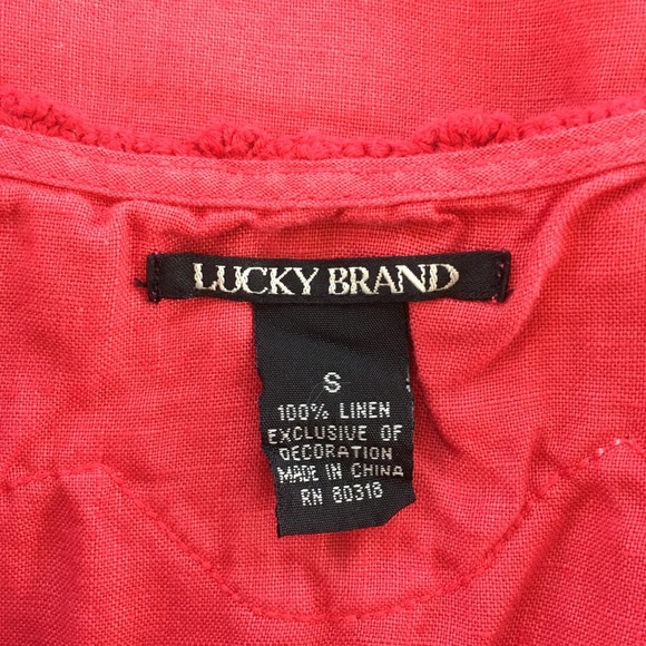 Lucky Brand Coral Linen Empire Waist Dress - Picture 6 of 7